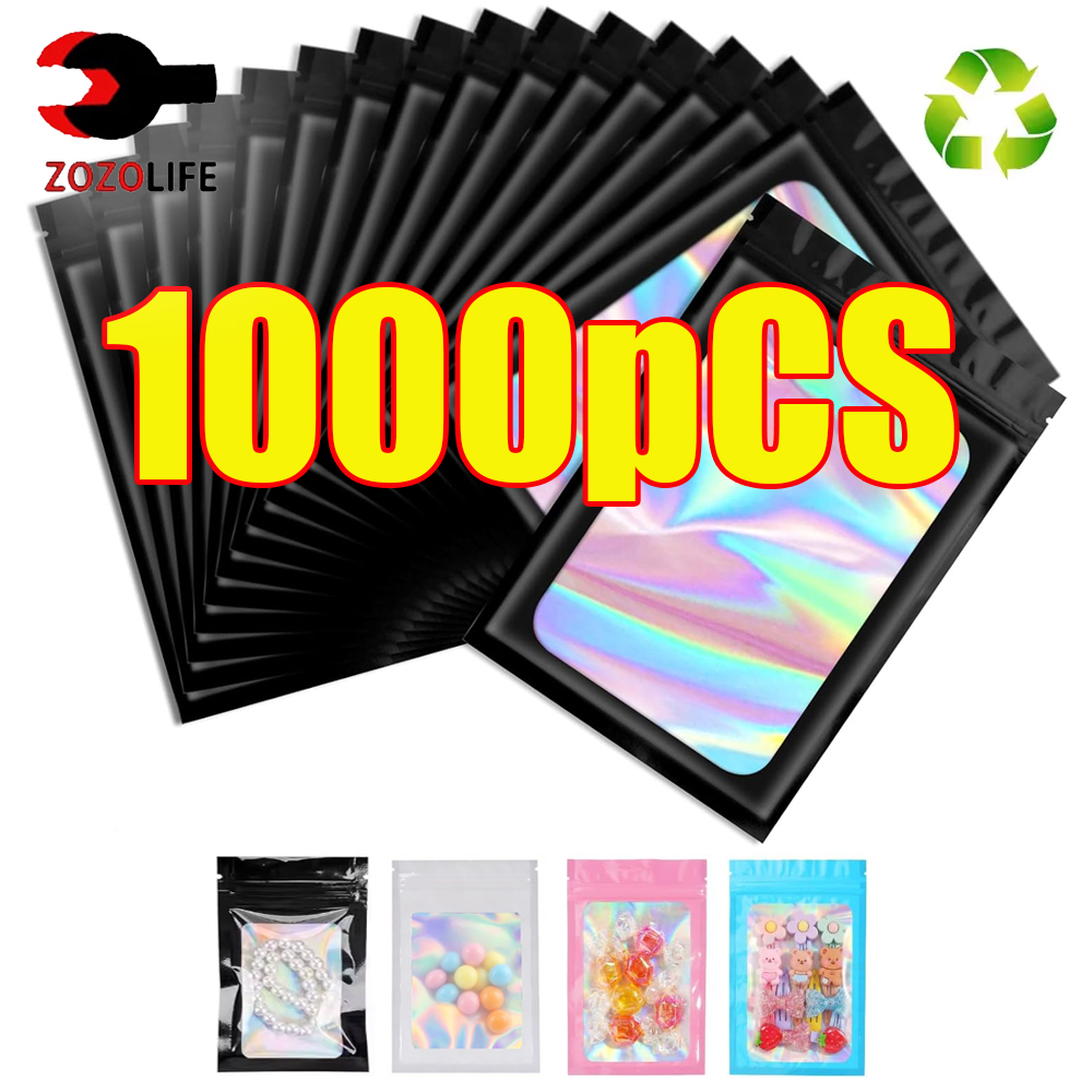 Food Z - 10-1000 шт. голографические пакеты с застежкой-зиппером,