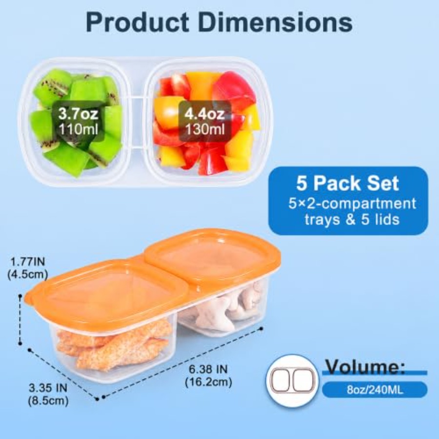 Набор из 5 многоразовых контей – обзор и цена Food Prep Snacks